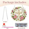 Lily Rose Cross DIY Diamond Painting Pendant Single Sided Drill 24cm