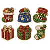 6PCS Stocking and Gift Pack DIY Pearl Diamond Painting Christmas Fridge Magnets, Sparkling Rhinestone Refrigerator Magnet Craft Kit for Home Decor & Gifts
