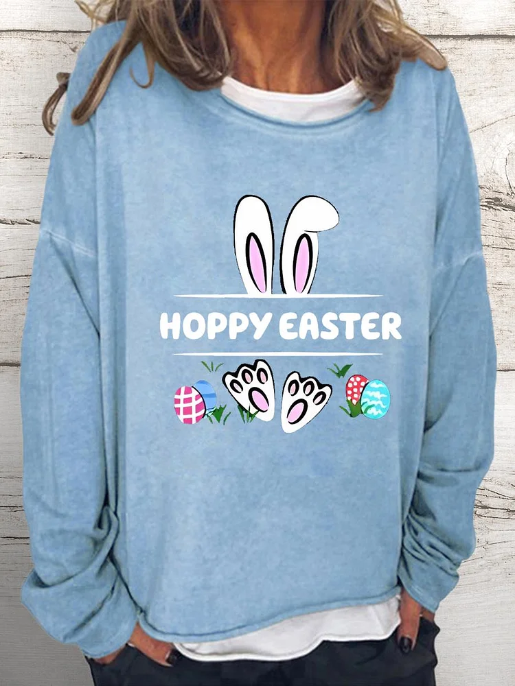 Happy Easter Women Loose Sweatshirt-0025136