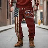 Men's Vintage 250th Anniversary American Flag Eagle Print Red Sweatpants by Inlyline