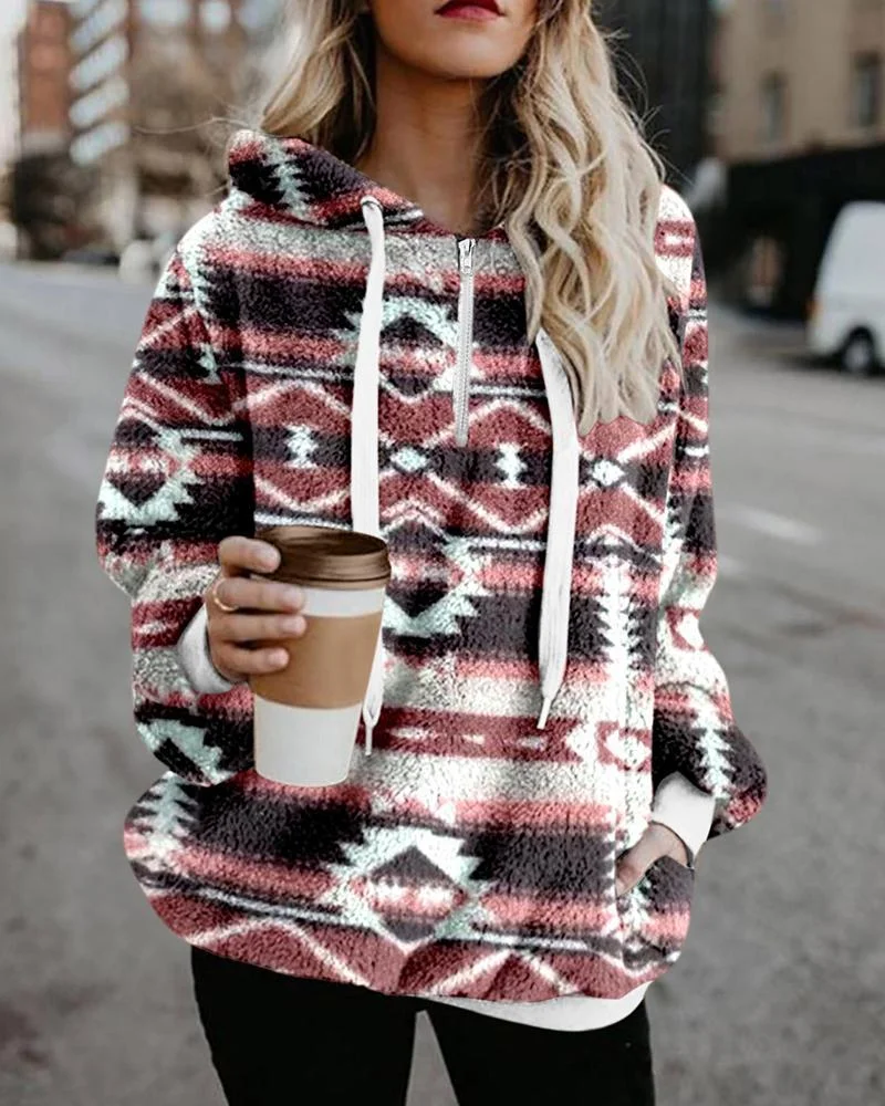 Flannel National Style Printed Sweater