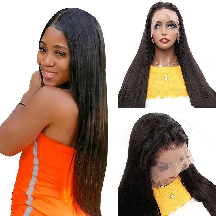 Straight 360 Lace Front Human Hair Wigs-elleschic