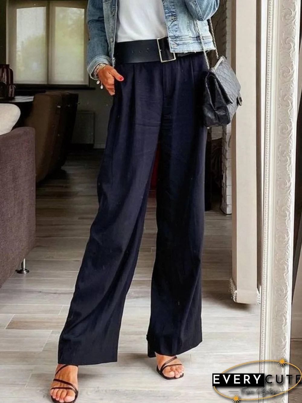 Basic Pockets Plain Pants