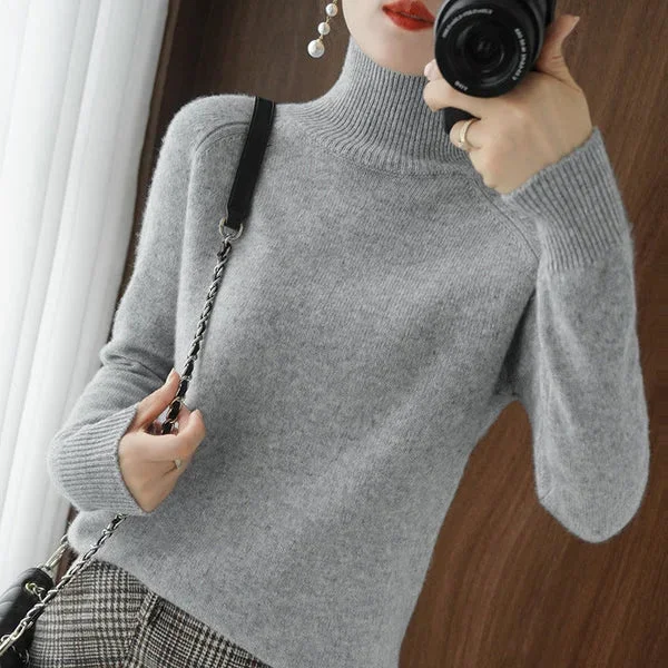 Women's Solid Turtleneck Knit Sweater (Buy 2 Vip Shipping)