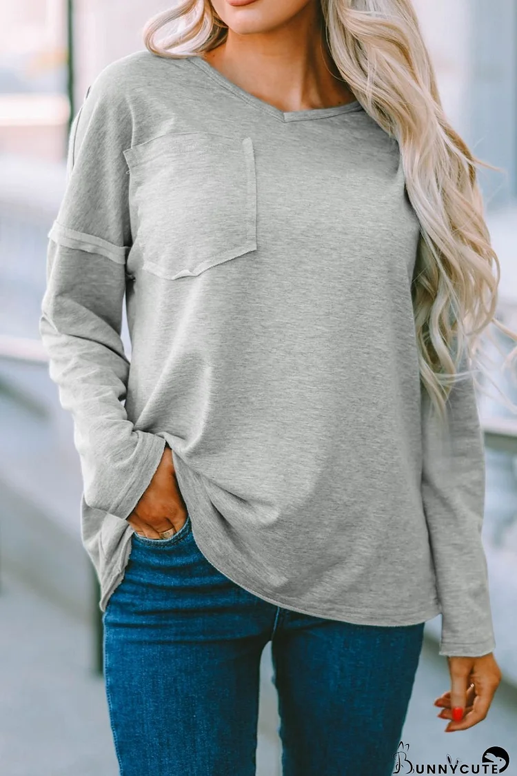 Dropped Shoulder V-Neck Top
