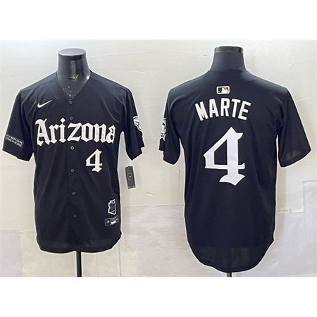 Men's Arizona Diamondbacks #4 Ketel Marte Black "Gothic Desert Fang Edition" Vapor Premier Limited Stitched Baseball Jersey