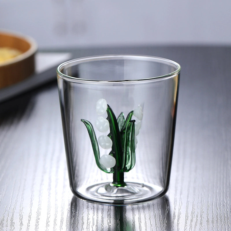 Casual Elegant Pastoral Solid Color Flower High Borosilicate Glass Glass 1 Piece