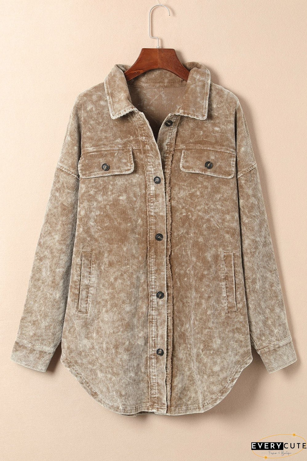 Fashionable Corduroy Jacket with Tassel