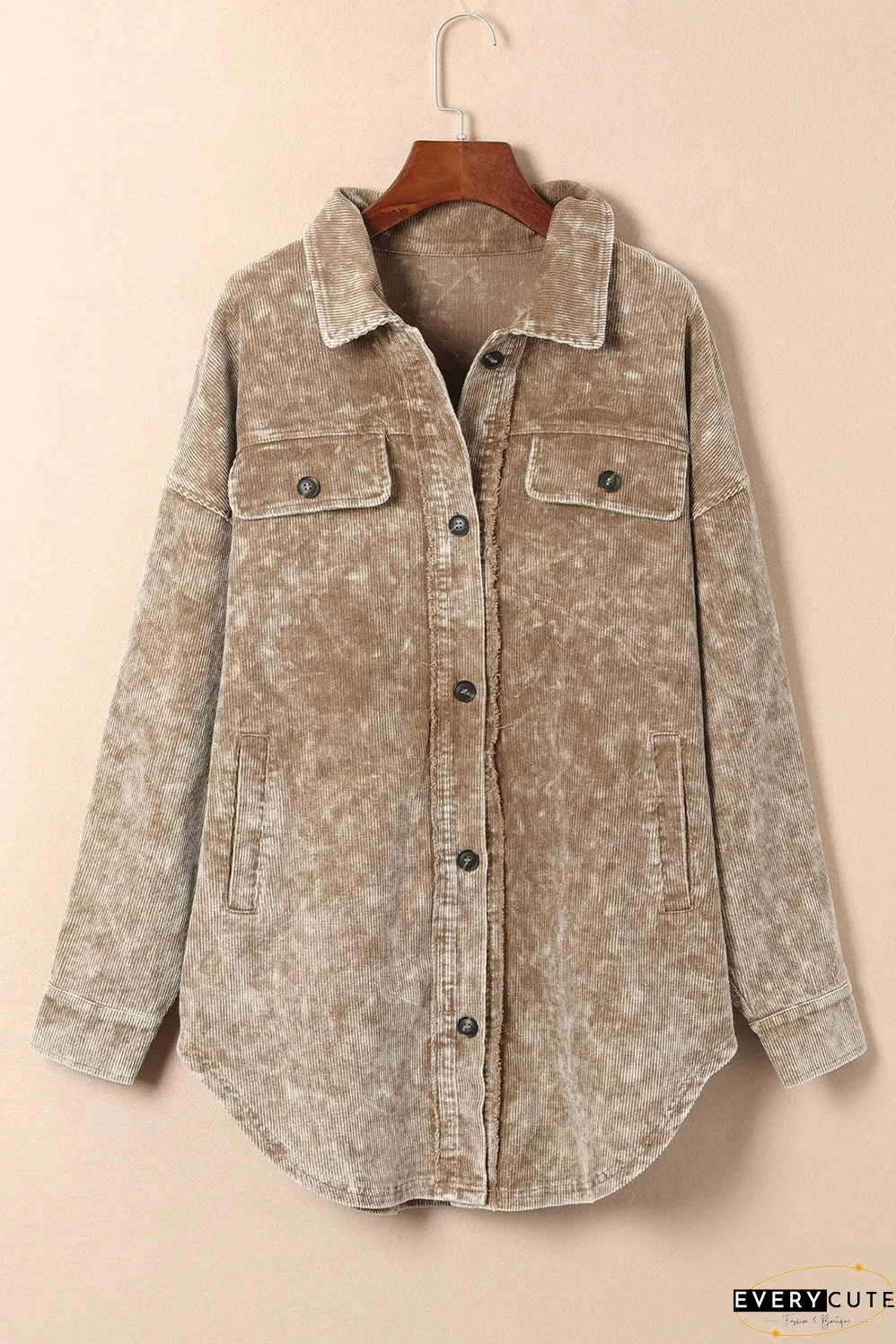 Fashionable Corduroy Jacket with Tassel