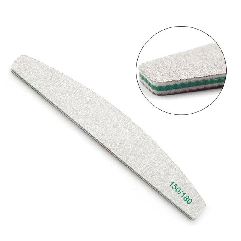 1Pc 80/100/150/180/240 Professional Half Moon Nail File Grinding Block File Nail Buffer Colorful Lime Manicure Pedicure DIY Tool-Nail Inspo