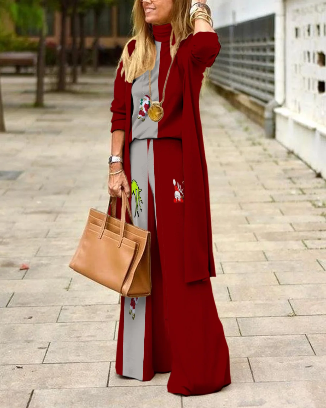 Herringbone Sweater Three-Piece Suit 440e