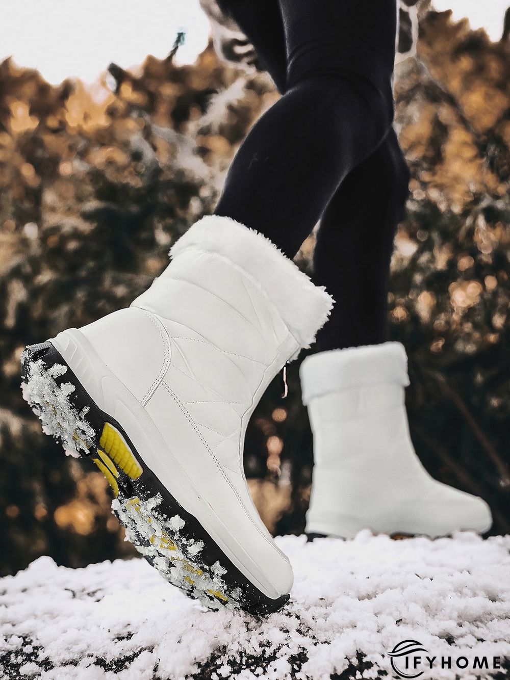 Winter Front Zip Thermal Lined Outdoor Snow Boots | IFYHOME