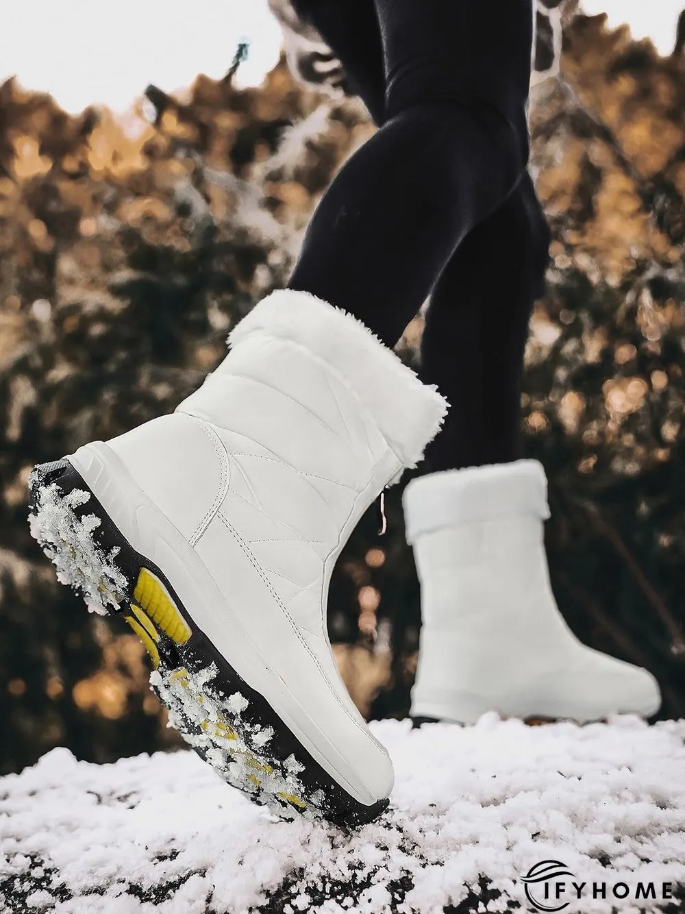 Winter Front Zip Thermal Lined Outdoor Snow Boots | IFYHOME