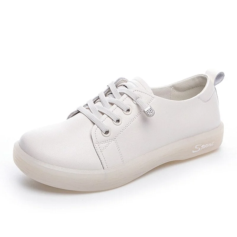 Spring Shoes Female British Style New Thick-soled College Style Casual Loafers Genuine Leather Fashion platform white Shoes q423