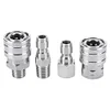 4Pcs High Pressure Washer Adapter Set Stainless Steel 1/4 Quick Plug Connector