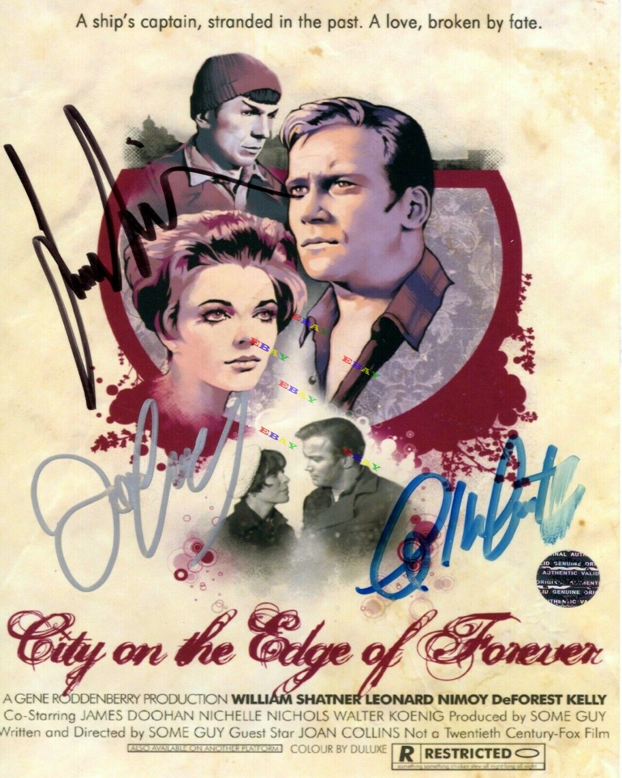 WILLIAM SHATNER LEONARD NIMOY JOAN COLLINS Autographed Signed 8x10 Photo Poster painting Reprint