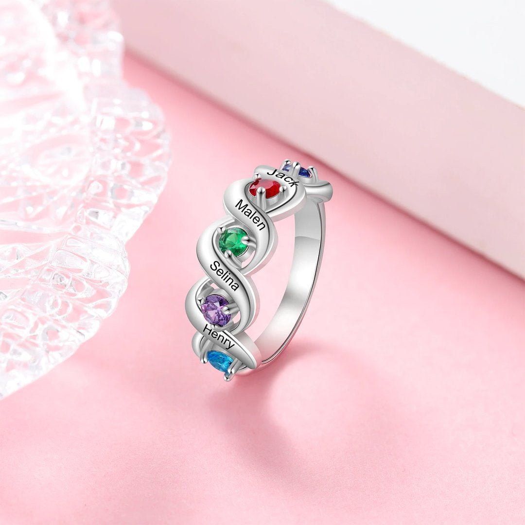 Valentine's Day Personalized Ring With Birthstone