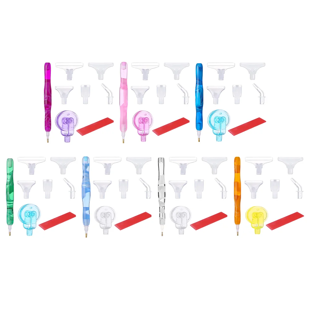 Resin 5D Diamond Painting Pen Kit with 5 Drill Pen Picking Heads and 1 Glue Clay