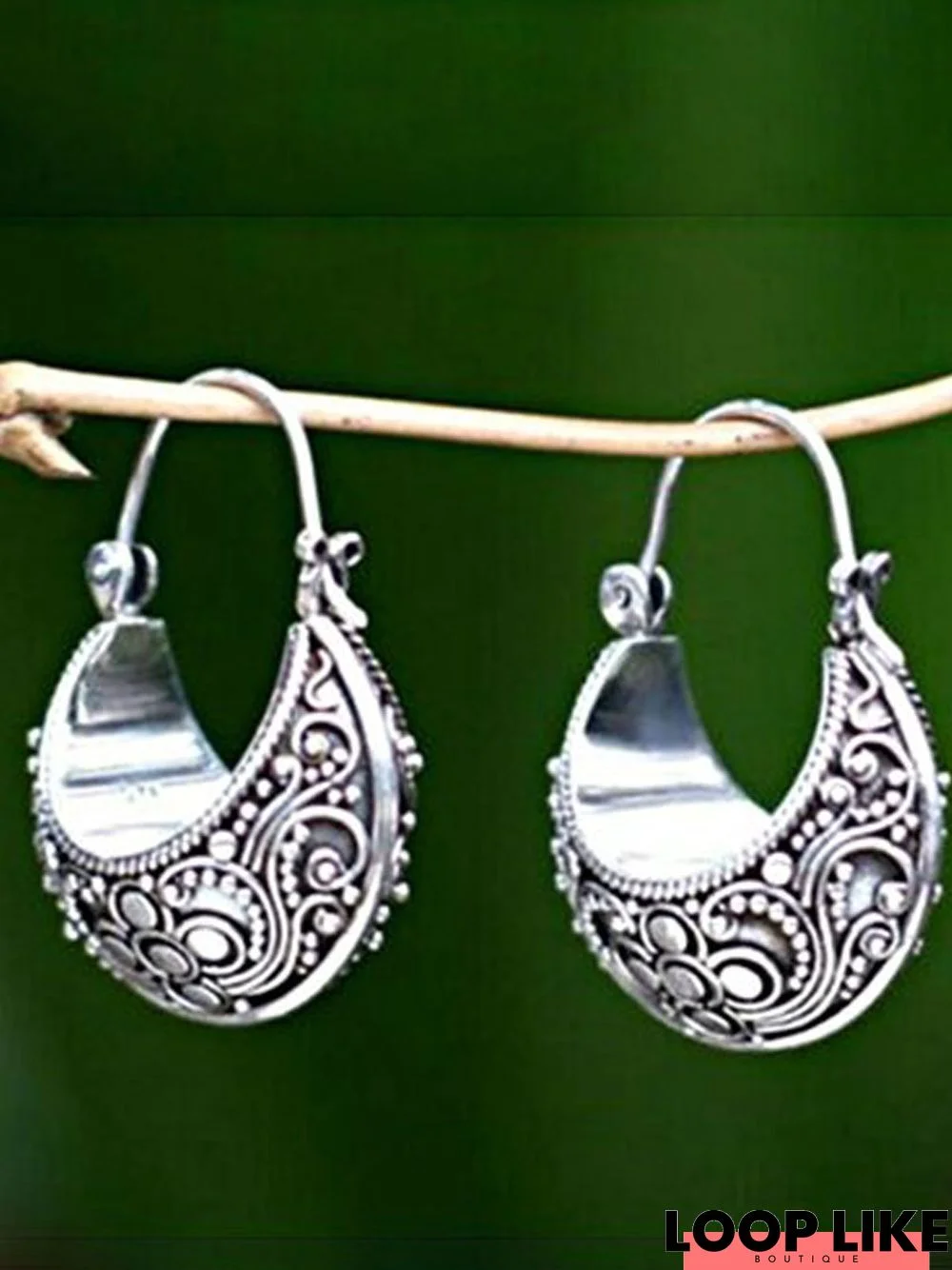 Woman Fashion Sliver  Vintage Tribal Holiday Earrings