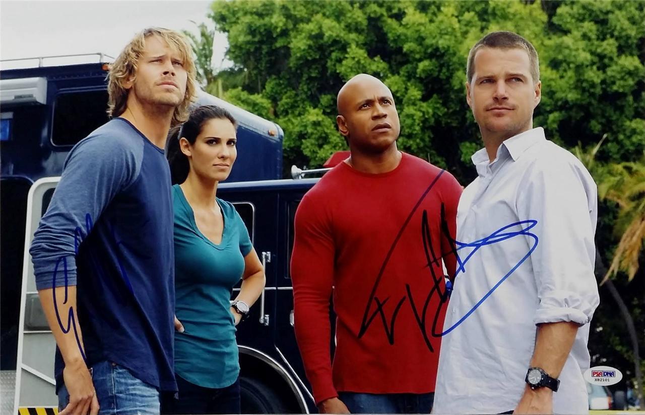 LL Cool J Eric Christian Olsen Signed NCIS Los Angeles 11x17 Photo Poster painting PSA X82101