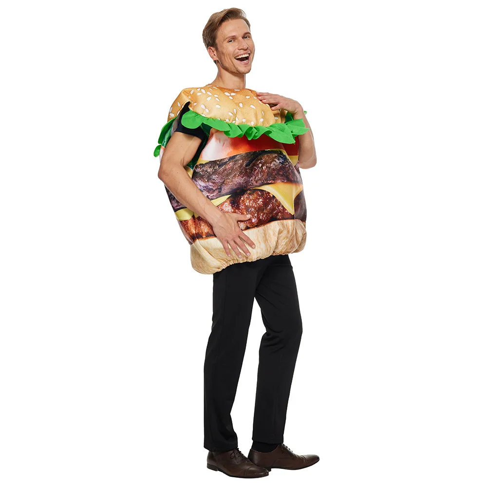 Halloween Costume Sponge Party Funny Costume Beefburger Adult Performance Carnival Costume Novameme