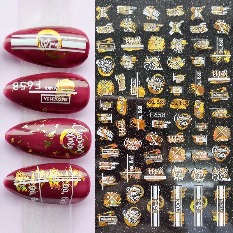 1 Sheet Leaf 3D Nail Art Stickers Summer Beach Adhesive Black White Slider Maple Leaves DIY Tip Decoration Decal