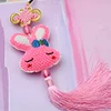 Full Bead Embroidery Keychain Rabbit Printed Craft Gifts(6.5x8cm)