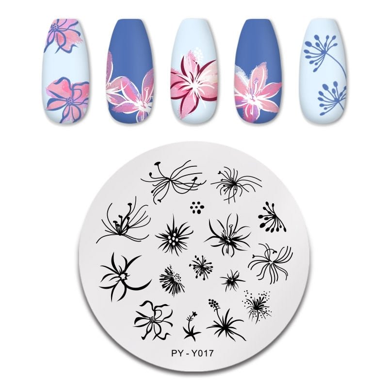 PICT You Flower Stamping Plate Nail Picture Stamp Templates Design  Stainless Steel Nail Art Plate Stencil Tools