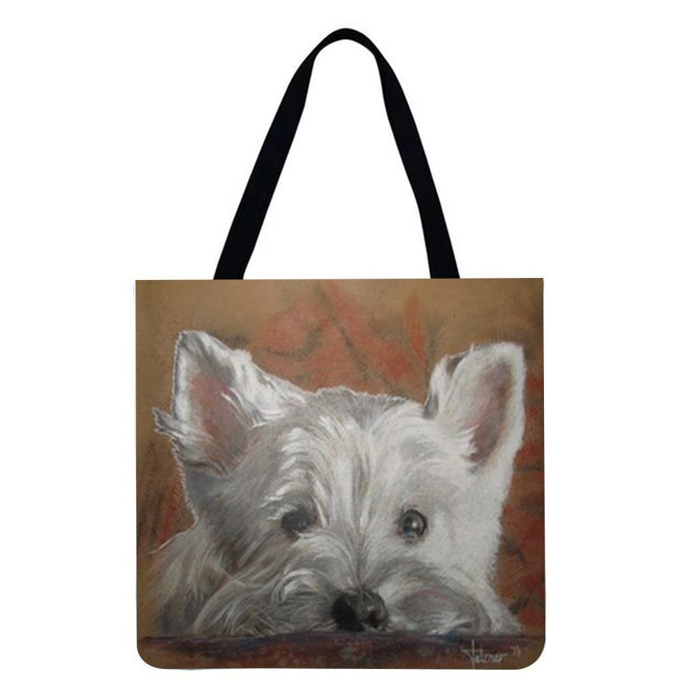 Linen Tote Bag-Dog