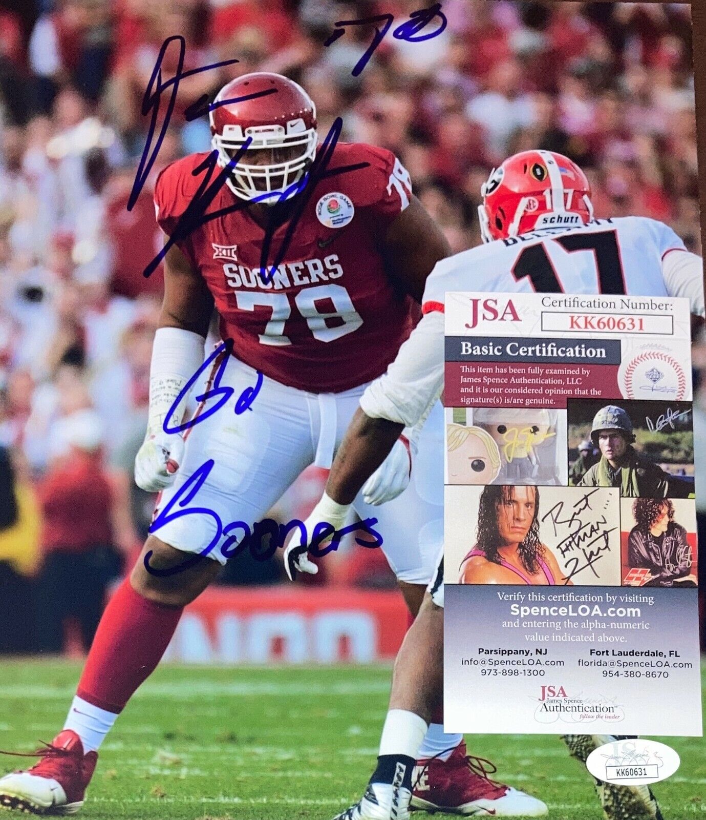 Orlando Brown Oklahoma Boomer Sooner Signed 8x10 Photo Poster painting JSA COA Ravens N2