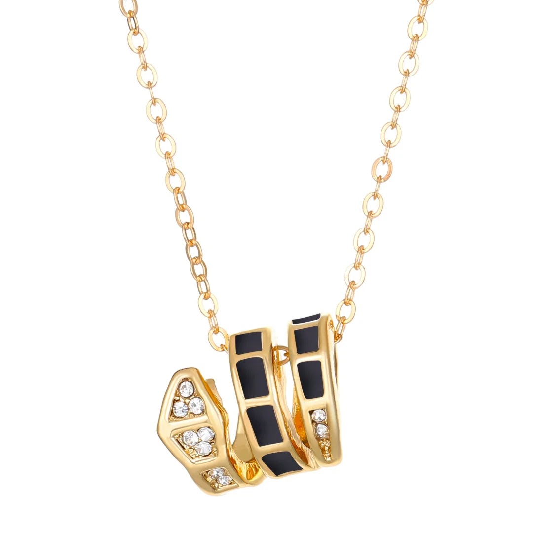 Snake Zirconia Gold-Plated Necklace