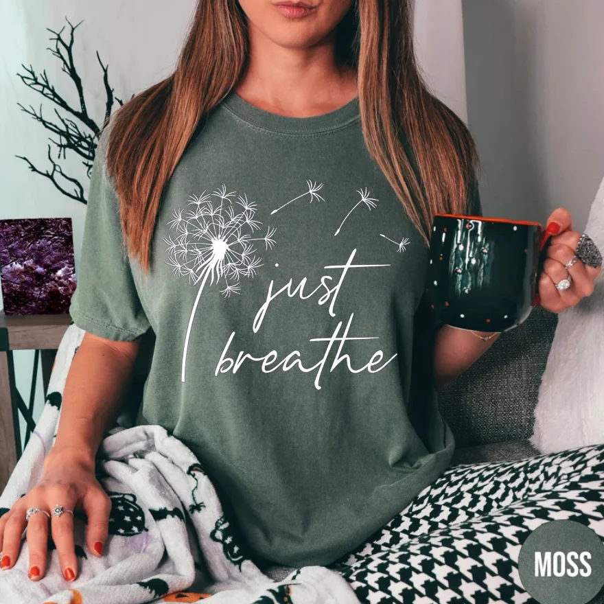 Eagerlys Just Breathe Meditation T-Shirt Eagerlys