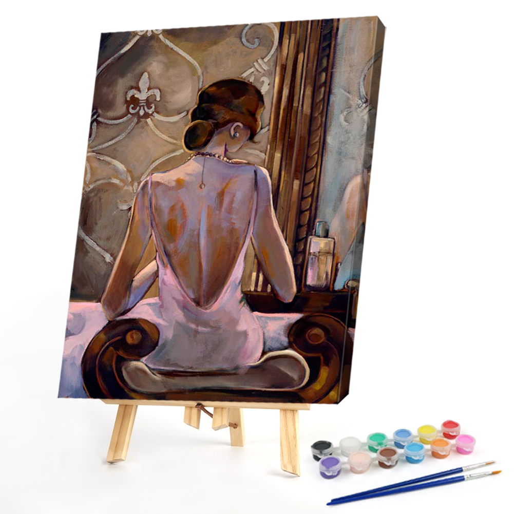

40*50CM - Paint By Numbers - Girl Dressing Back, 501 Original