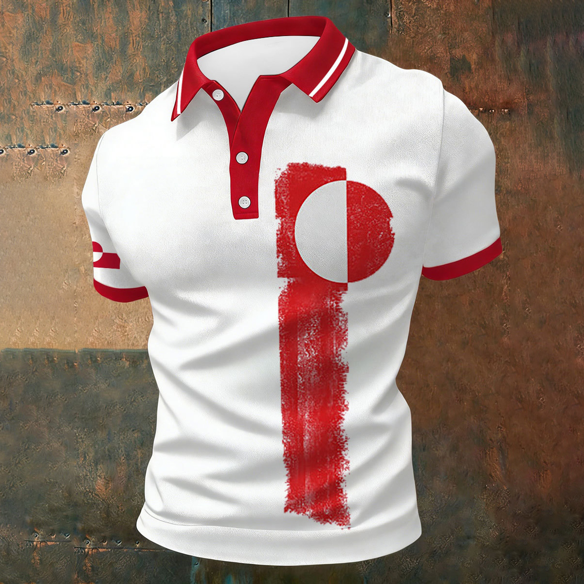 Men's Greenland Flag Print Polo Shirt artswardrobe