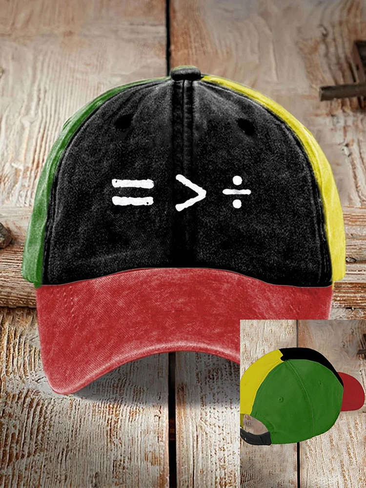 Unisex Black History Equality Is Geater Than Division Print Hat 