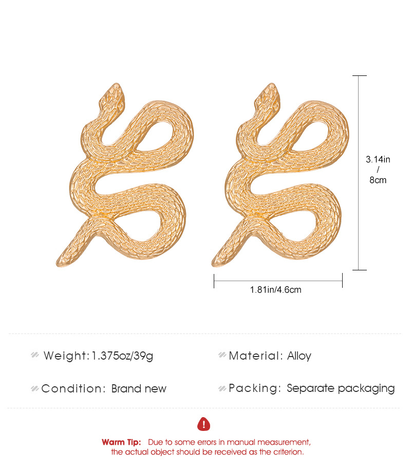 Round Snake Gold-Plated Earrings
