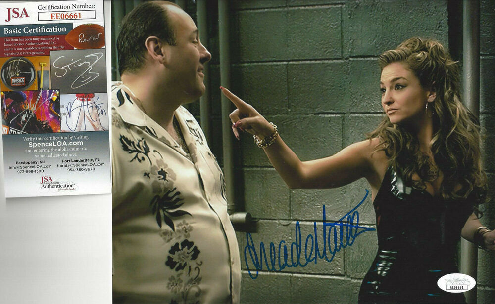 SOPRANOS Drea De Matteo autographed 8x10 Photo Poster painting wearing leather  JSA Certified