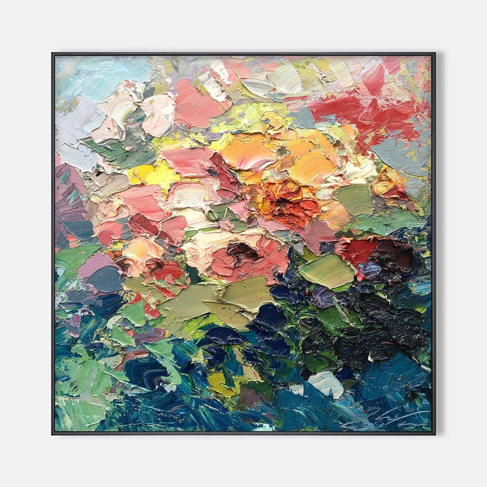 Arabelart Monet Garden &ndash; Floral Impasto Oil Painting in Thick Textured Style AR549
