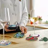 8pcs DIY Diamond Painting Coaster Kit With Holder - Brid