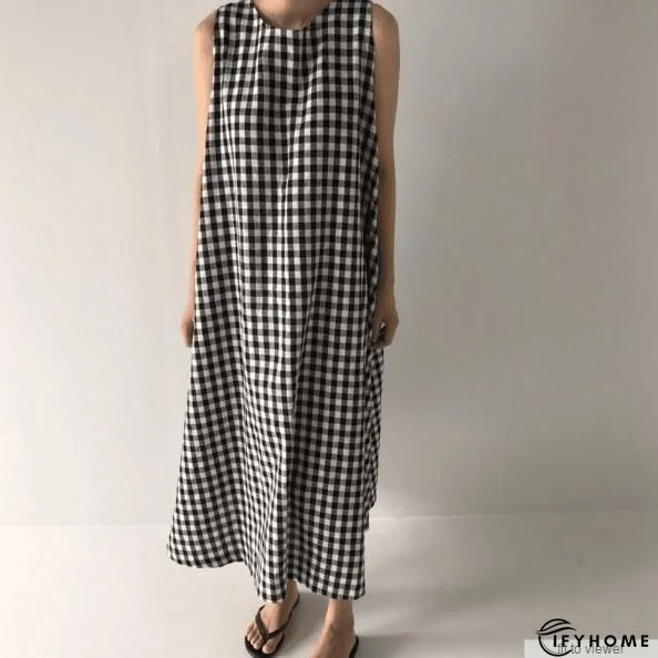 Black Casual Sleeveless Weaving Dress | IFYHOME