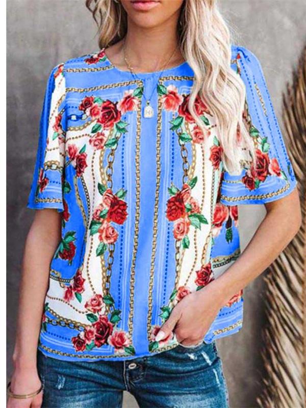 Women Half Sleeve V-neck Solid Color Dress