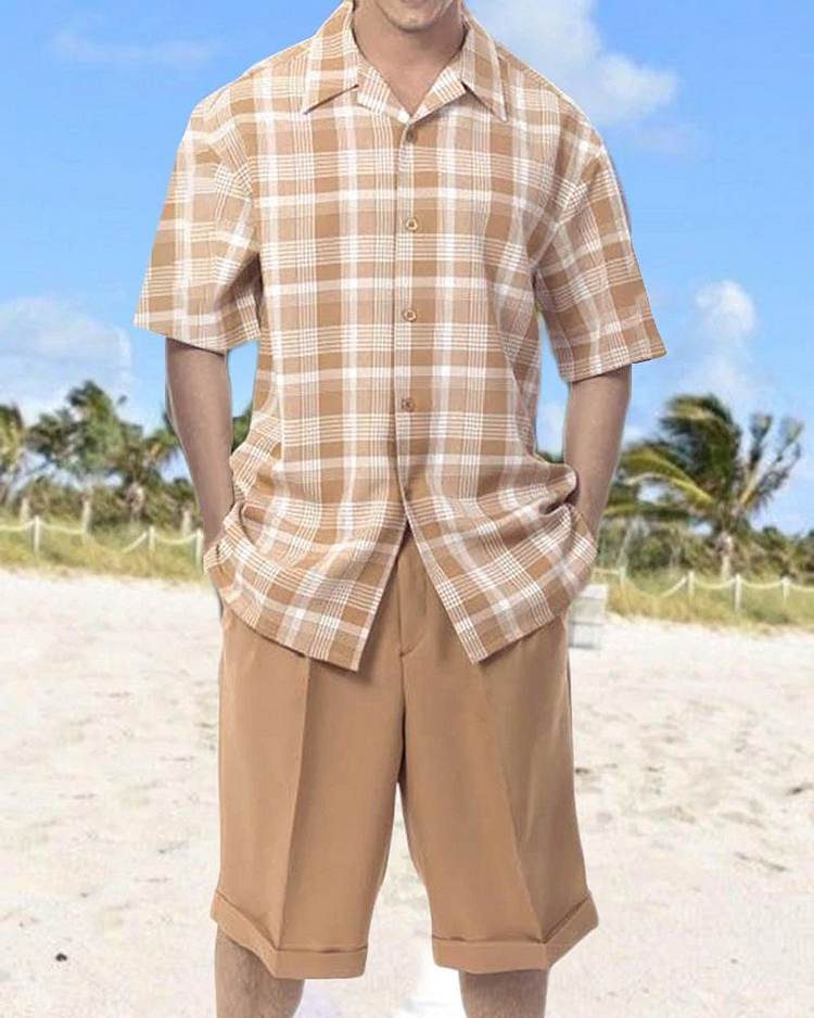 Men's Casual Printed Shirt Short Sleeve