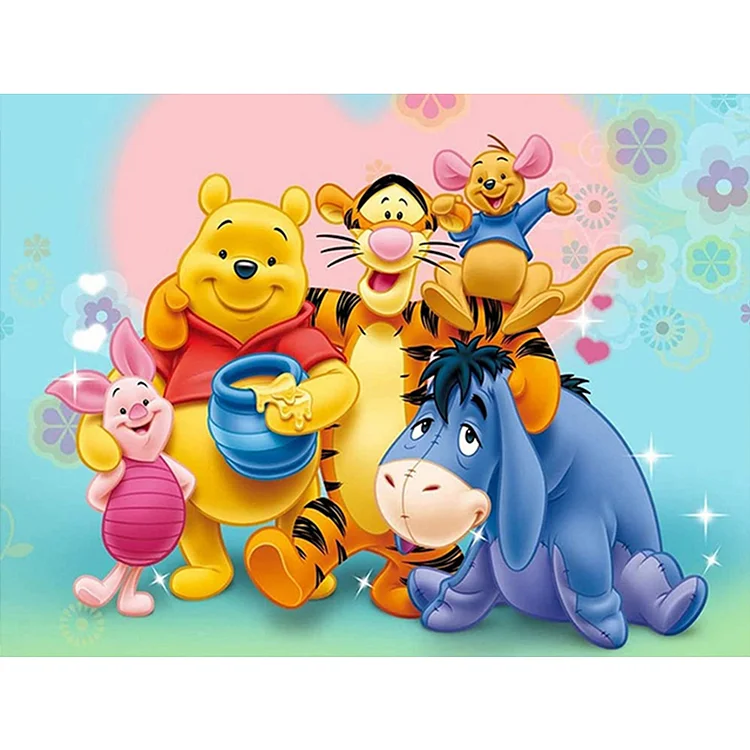Winnie The Pooh And Friends 40*30CM (Canvas) Full Round Drill Diamond Painting gbfke