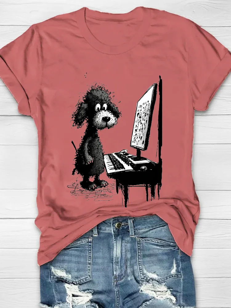 Musician Pet Dog Women's Crew Neck T-shirt