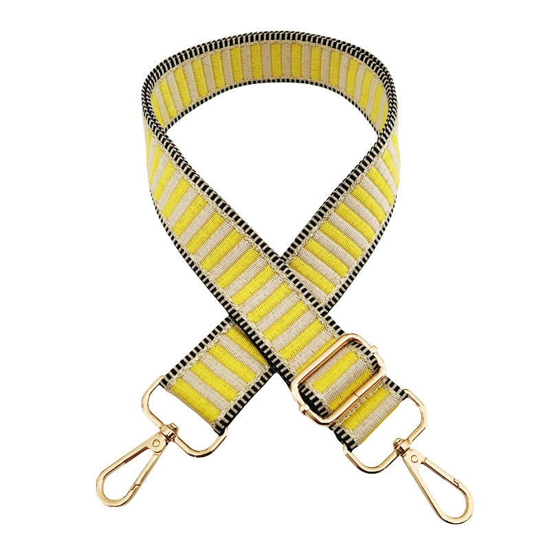 Polyester Cotton Color Block Bag Strap
