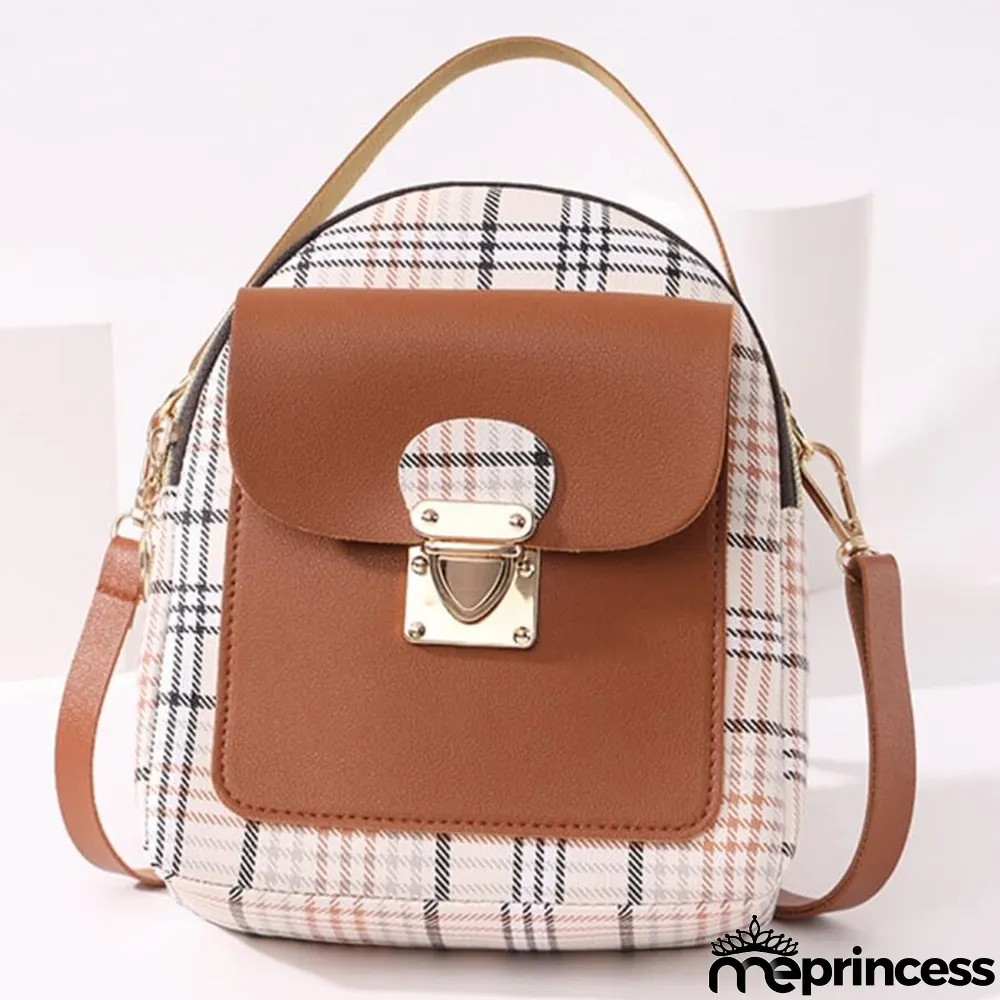 Red Fashion Casual Patchwork Zipper Backpack