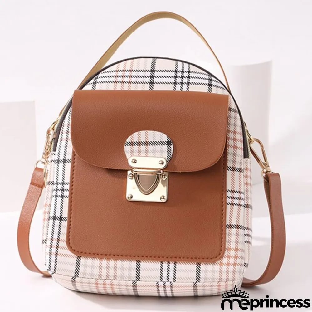 Red Fashion Casual Patchwork Zipper Backpack