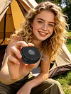 For  Powerbeats Fit BT Earphone Protective Cover with Bracket & Metal Carabiner Shockproof TPU Protective Sleeve Anti-Scratch Dustproof BT Earbuds Case for Outdoor Travel Camping