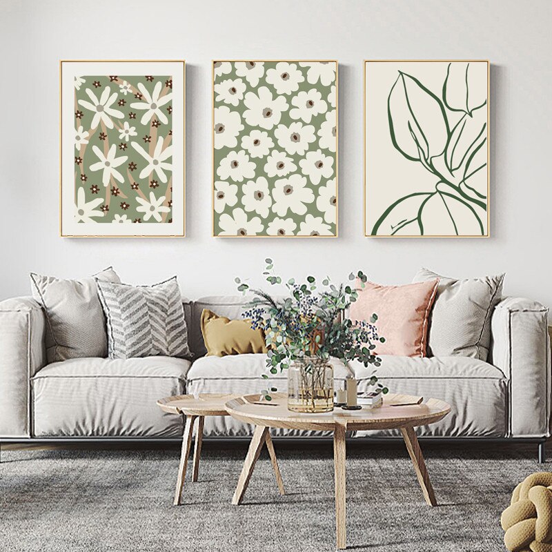 3Pcs/Lot 40cmx50cm(15.7inx19.6in) Canvas Print Floral Design Lving Room Wall Art Hign Quality Print Art Poster No Frame