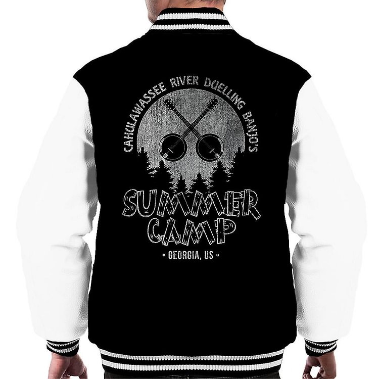 Cahulawassee River Duelling Banjos Summer Camp Deliverance Men's Varsity Jacket